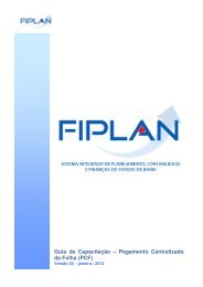 Pagamento Centralizado da Folha (PCF) - O que é o FIPLAN
