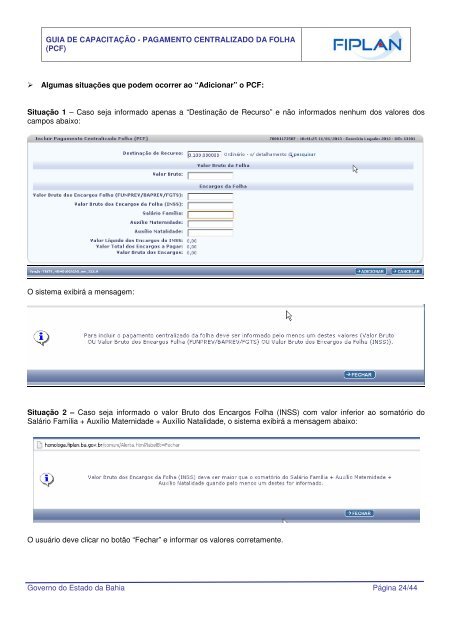 Pagamento Centralizado da Folha (PCF) - O que é o FIPLAN