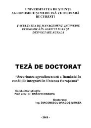 Securitatea agroalimentară a României în condiţiile integrării în ...