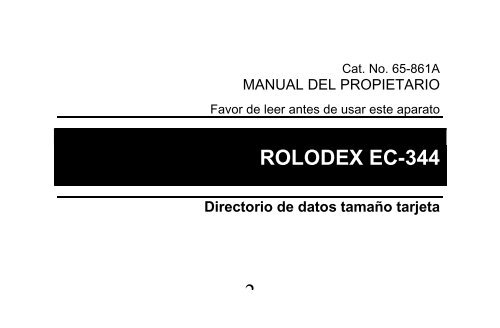 Manual Del Propietario - Radio Shack