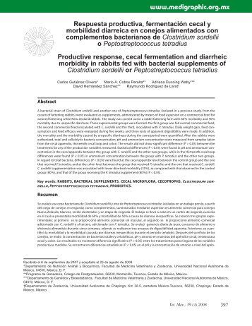 Respuesta productiva, fermentación cecal y ... - edigraphic.com