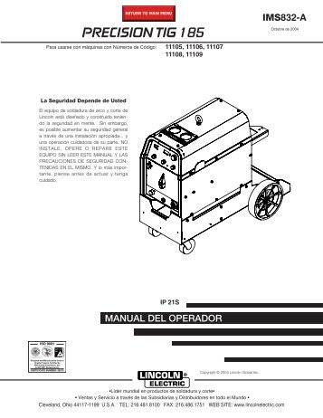 PRECISION TIG 185 - Lincoln Electric