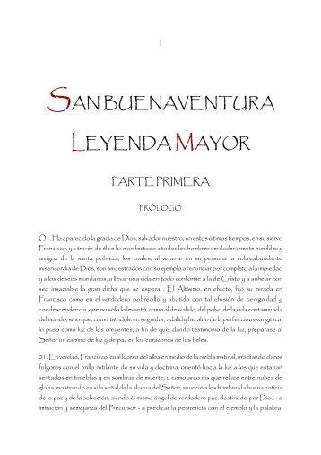 SAN BUENAVENTURA LEYENDA MAYOR - Franciscanos TOR