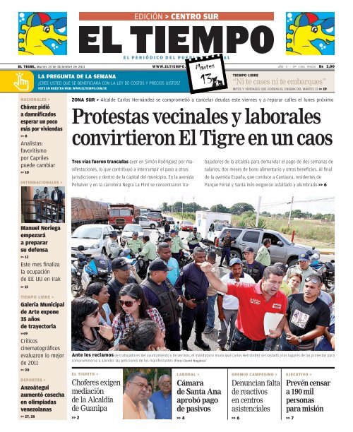 Xxx P C V Xx P - Protestas vecinales y laborales convirtieron El Tigre en un caos