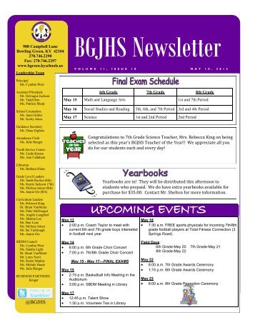 BGJHS Newsletter