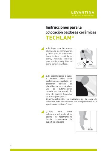 Instrucciones para la colocación baldosas cerámicas - Levantina