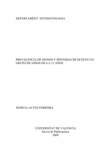 departament estomatologia prevalencia de signos y síntomas de ...