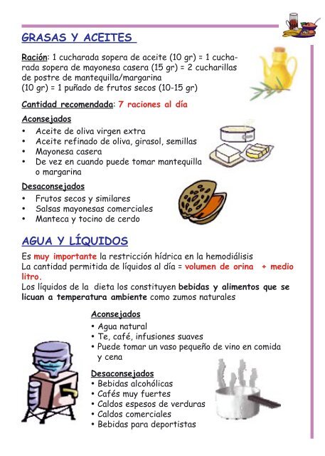 recomendaciones dietéticas generales para hemodiálisis - ALCER