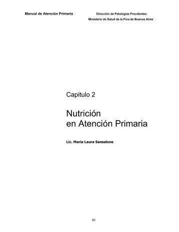 Nutrición en Atención Primaria - Ministerio de Salud de la Provincia ...