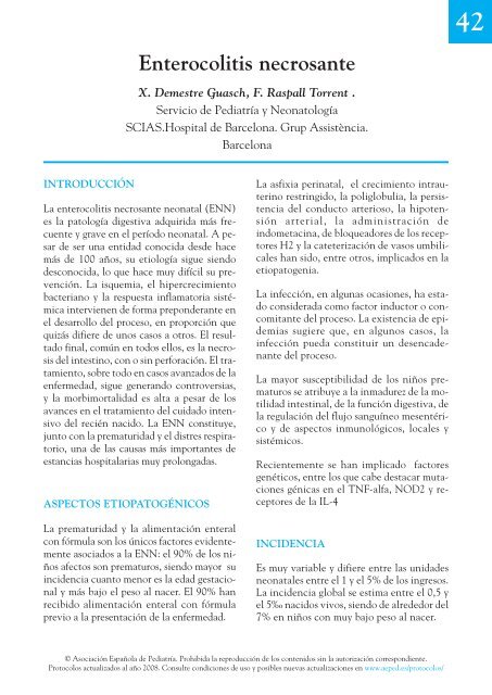 Enterocolitis necrosante - Asociación Española de Pediatría
