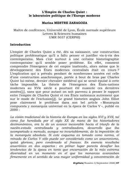 L'Empire de Charles Quint : le laboratoire politique de l ... - IDT-UAB