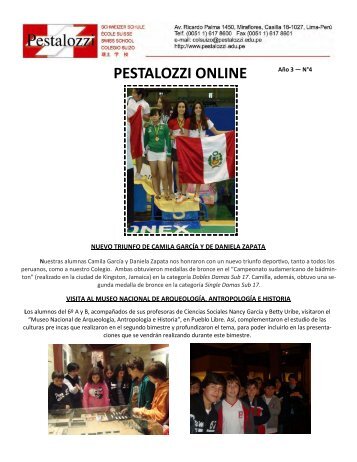 Boletín informativo 2011-4 en castellano - Colegio Pestalozzi