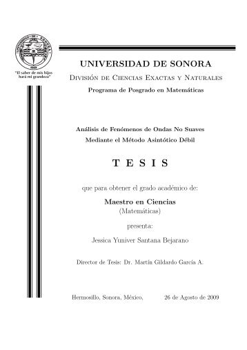 T E S I S - Posgrado en Matemáticas - Universidad de Sonora