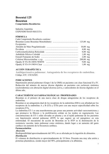 Dosis de bosentán en la hipertensión pulmonar Dosis de bosentán en la hipertensión pulmonar