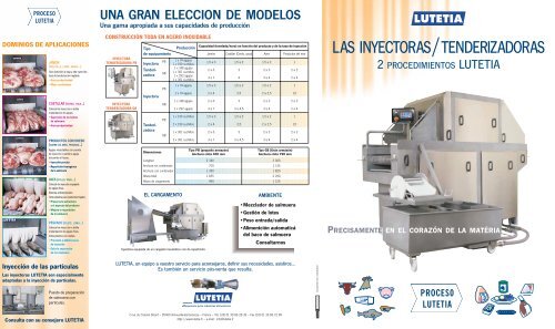 Las características técnicas del inyector y acuchillador