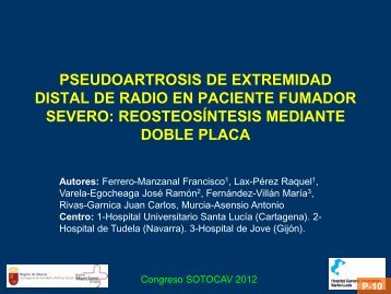 pseudoartrosis de extremidad distal de radio en paciente ... - Sotocav