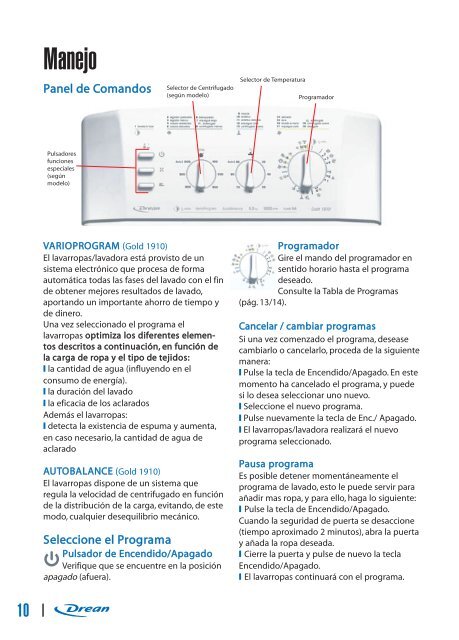 Aconsejamos leer las instrucciones de este manual antes ... - Drean