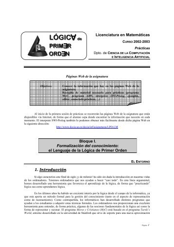 Licenciatura en Matemáticas Bloque I. Formalización del ...