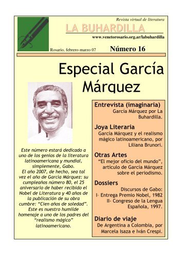 Especial García Márquez - Familia Veneta de Rosario