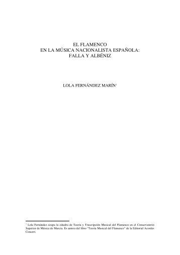 el flamenco en la música nacionalista española - Instituto de ...