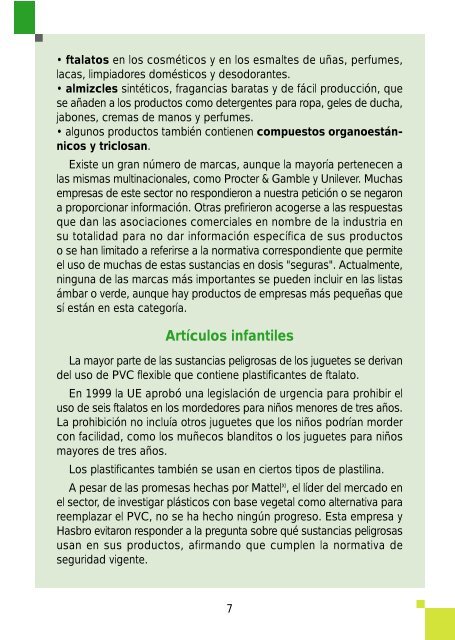 Guía para comprar sin tóxicos - Greenpeace - Prenatal