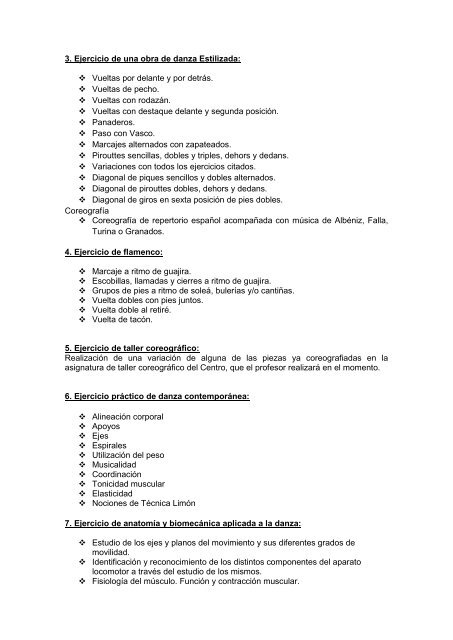 Pruebas de Acceso, Enseñanzas profesionales, Danza ... - Ribadanza