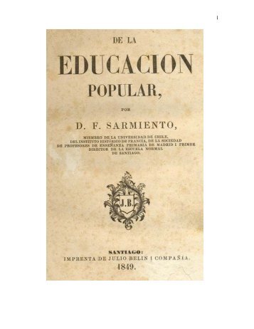 De la Educación Popular - Proyecto Sarmiento