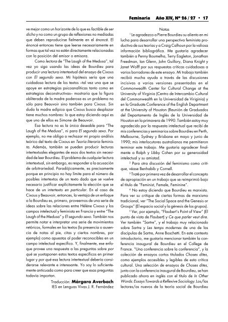 Apropiarse de Bourdieu: la teoría feminista y la ... - Cuenta Conmigo