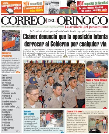 Chávez denunció que la oposición intenta derrocar al - Correo del ...
