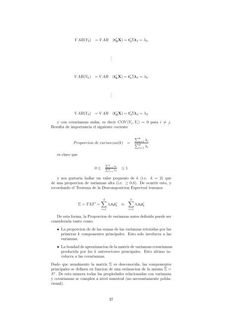 Analisis Multivariado 1 (Apunte basado en notas de clases del ...