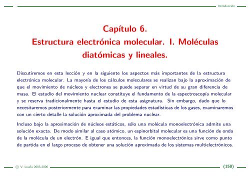 L06: Estructura electrónica molecular. I. Moléculas diatómicas y ...