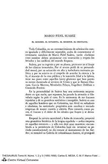Marco Fidel Suárez - Centro Virtual Cervantes
