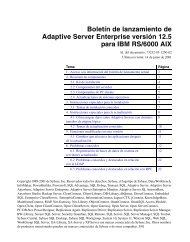 Boletín de lanzamiento de Adaptive Server Enterprise versión 12.5 ...