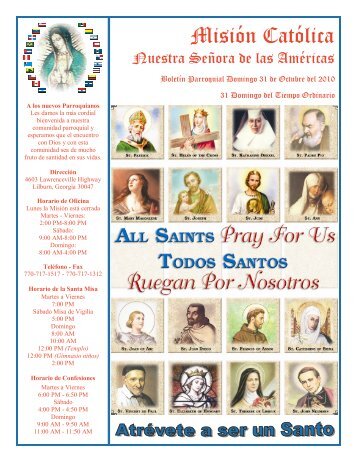 Boletin Octubre 31 - Nuestra Señora de las Américas