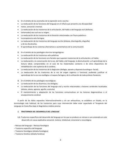 Perfil Profesional del Terapeuta del Lenguaje - Colegio de Médicos ...