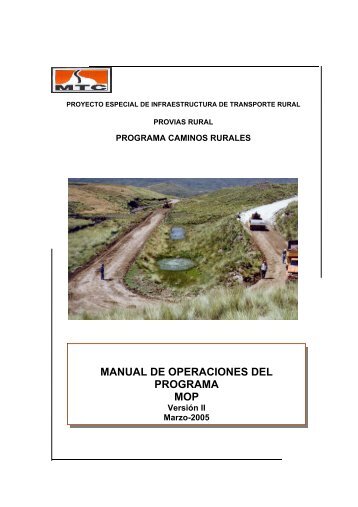 manual de operaciones del programa mop - Provias Descentralizado