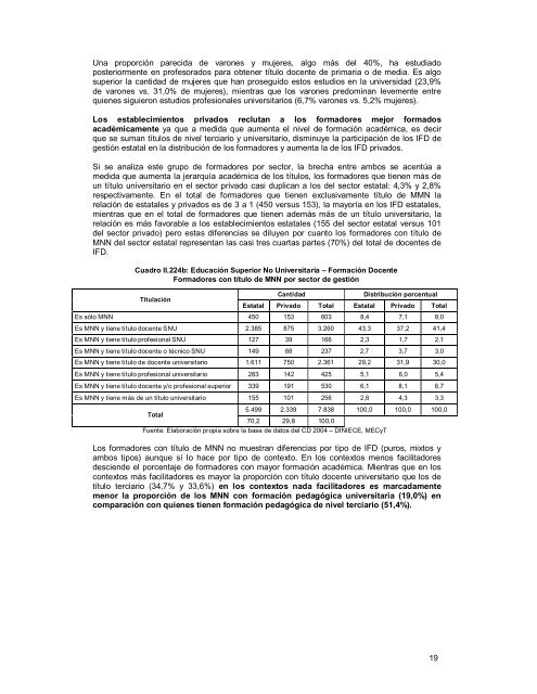 “Las instituciones terciarias de formación docente en la Argentina”