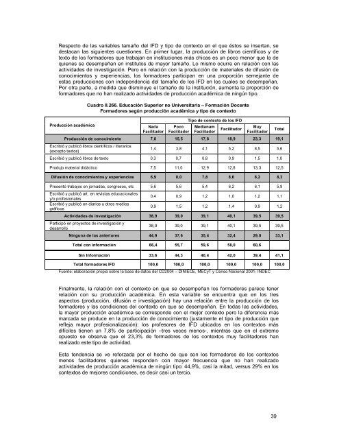 “Las instituciones terciarias de formación docente en la Argentina”