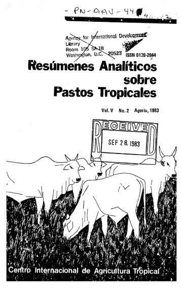 Resumenes Analiticos sobre Pastos Tropicales