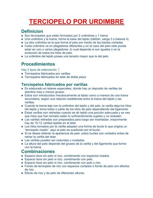 110 Terciopelo por Urdimbre.pdf - Dokeos