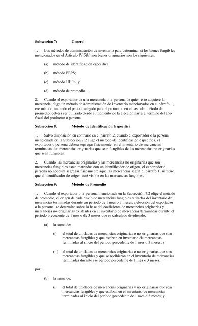 Anexo IV.5 Métodos de Manejo de Inventarios Sección I ... - SICE