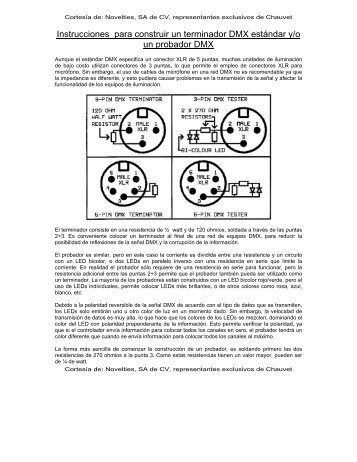 Instrucciones para construir un terminador DMX estándar y/o un ...