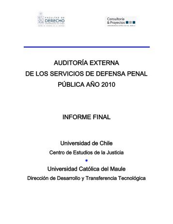 Informe Final Estándares. - Defensoría Penal Pública