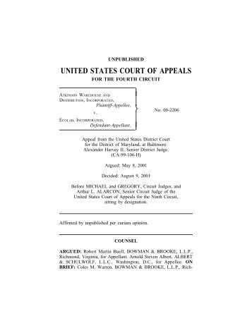 united states court of appeals - Court of Appeals - 4th Circuit