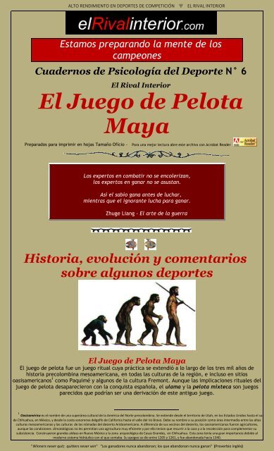 El Juego de Pelota Maya - El Rival Interior