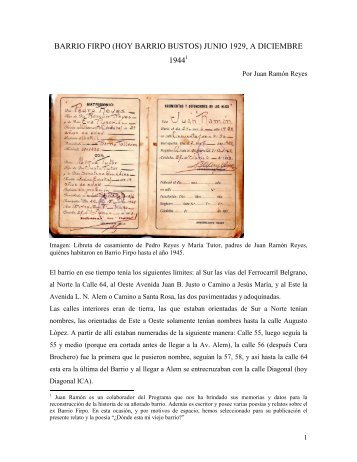 Ex Barrio Firpo por Juan Ramón Reyes - Municipalidad de Córdoba