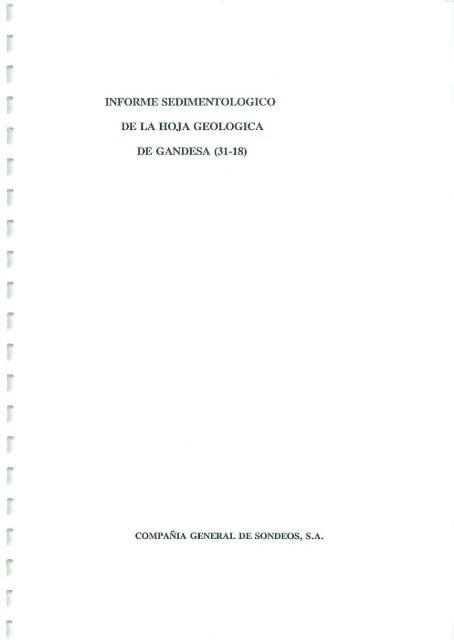 Informe sedimentológico - Instituto Geológico y Minero de España