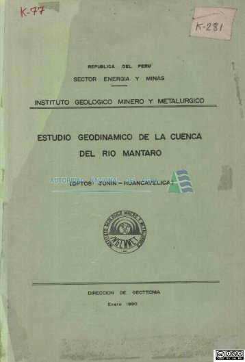 Estudio geodinámico de la cuenca del río Mantaro - Autoridad ...