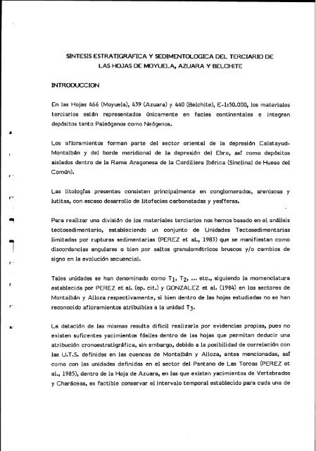 Informe del terciario - Instituto Geológico y Minero de España