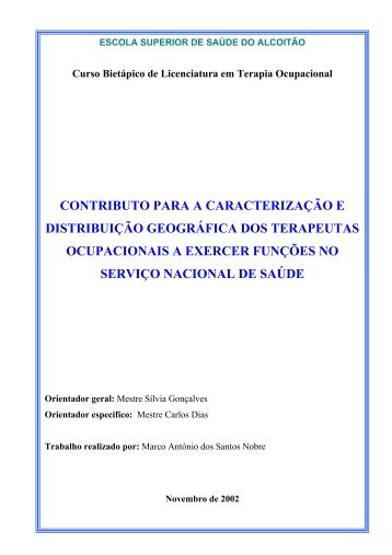 Monografia em ficheiro PDF - Terapia Ocupacional Portugal